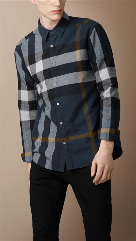 burberry long sleeve tee shirt|Burberry flannel shirt men's.